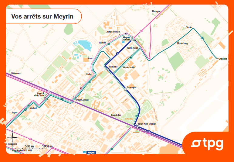 Plan des lignes de bus TPG