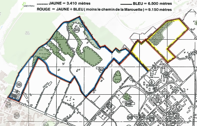 Plan des parcours mesurés