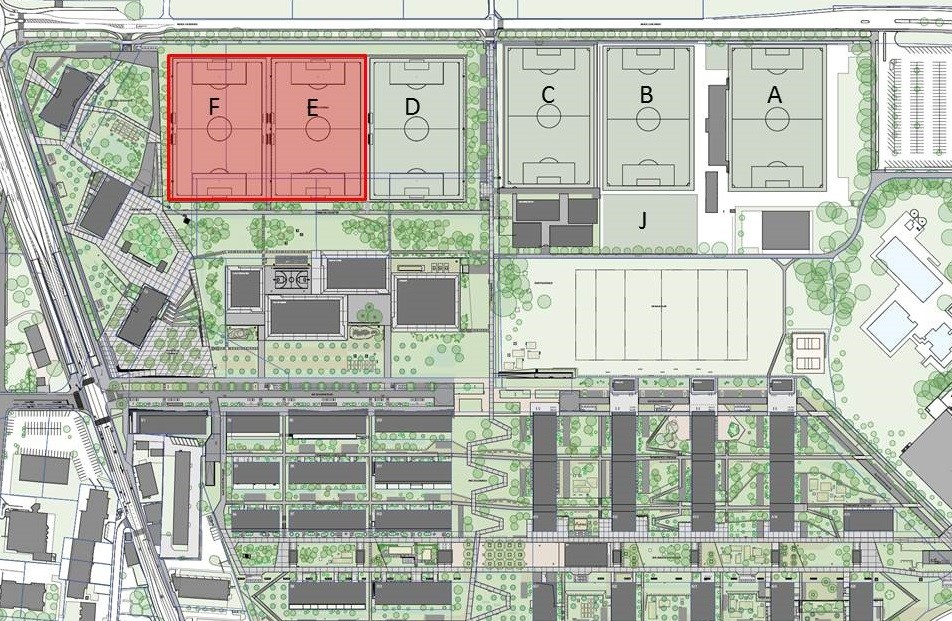 Terrains de football E et F