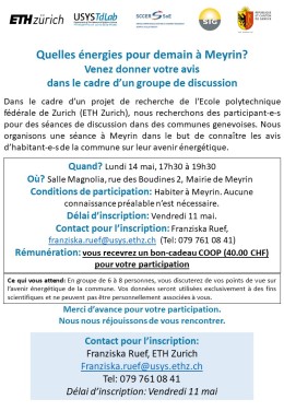 Quelles énergies pour demain à Meyrin?