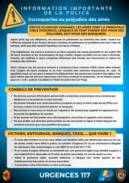 Information importante de la police cantonale